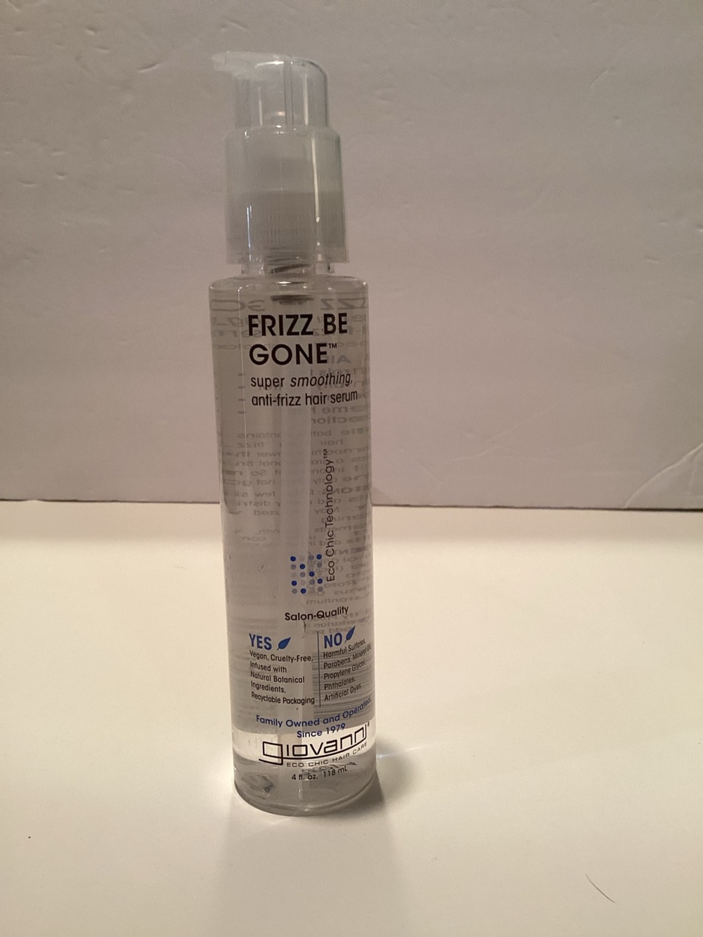 Frizz Be Gone, 4 ounces,🆕smoothing antifrizz serum,controls humidity, adds shine